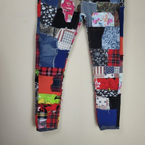 BiePa Patchwork Jeans Straight Leg Denim 34 Vintage Statement Piece 1971 - Picture 6 of 12